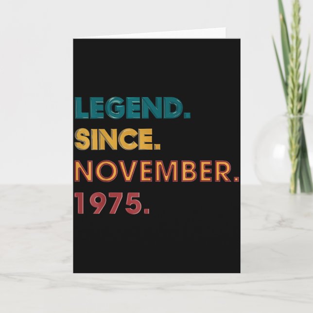Legend 1975 50th Birthday For Men Women 50 Year Ol Karte (Vorderseite)