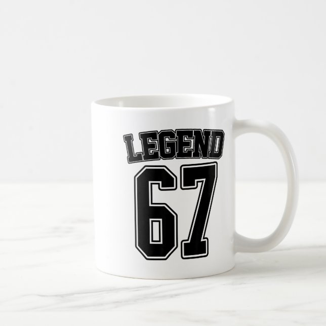 Legend 67 Six Seven Srts Number Varsity Team 67th  Kaffeetasse (Rechts)