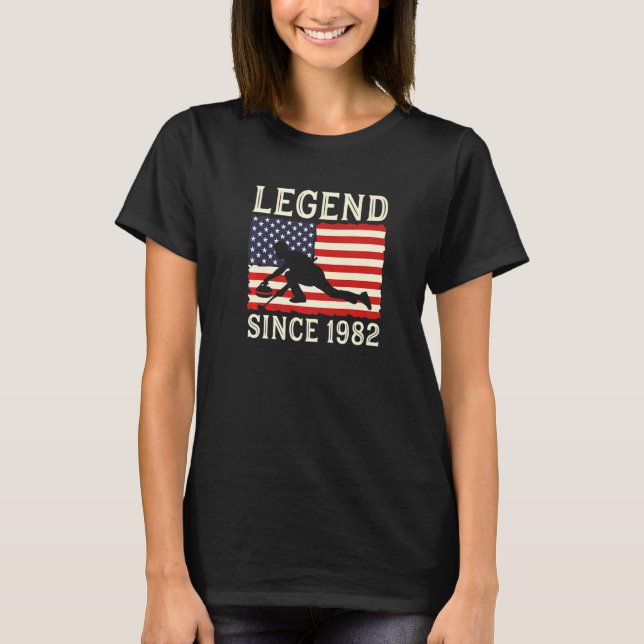 Legend Curling Player Since 1982 Curling Curling P T-Shirt (Vorderseite)
