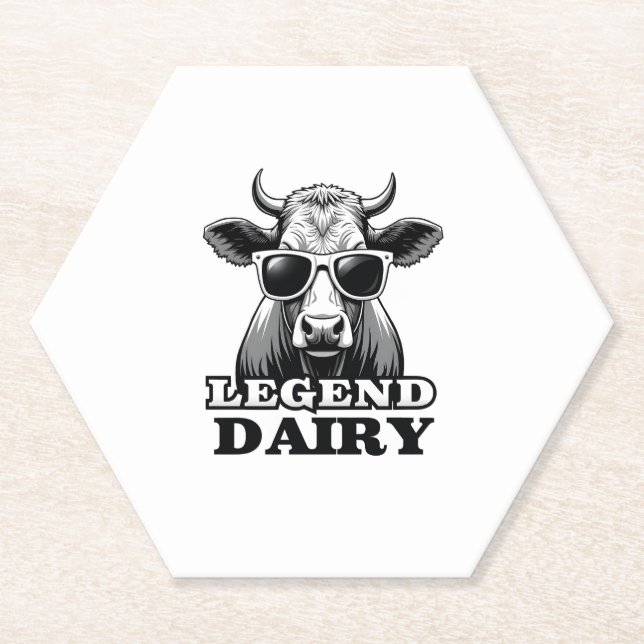 Legend Dairy Funny Farmer Cow Farmer Pun Graphic T Untersetzer (Vorderseite)