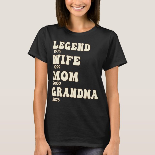 Legend Ehefrau Mama Oma Custom Years Groovy T-Shirt (Vorderseite)