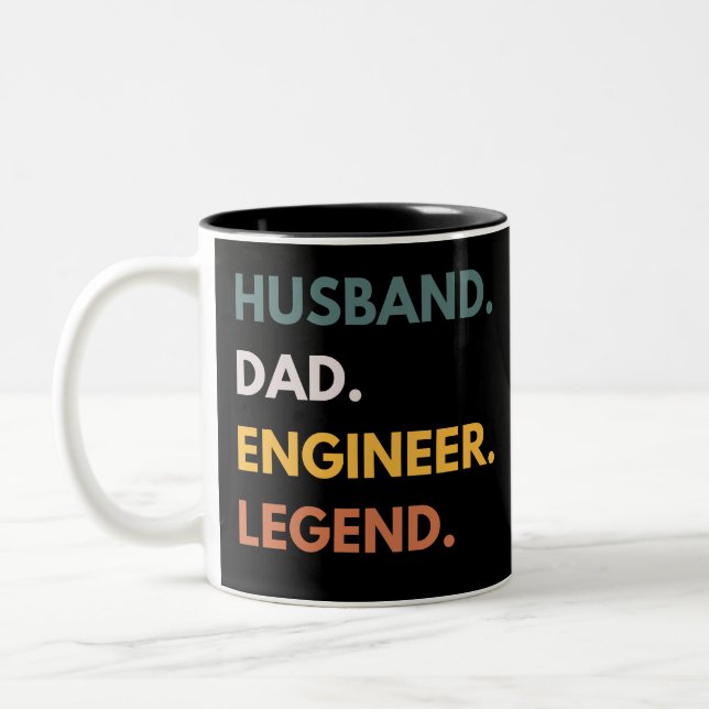 Legend Funny Engineering Vater Engineer Zweifarbige Tasse (Links)