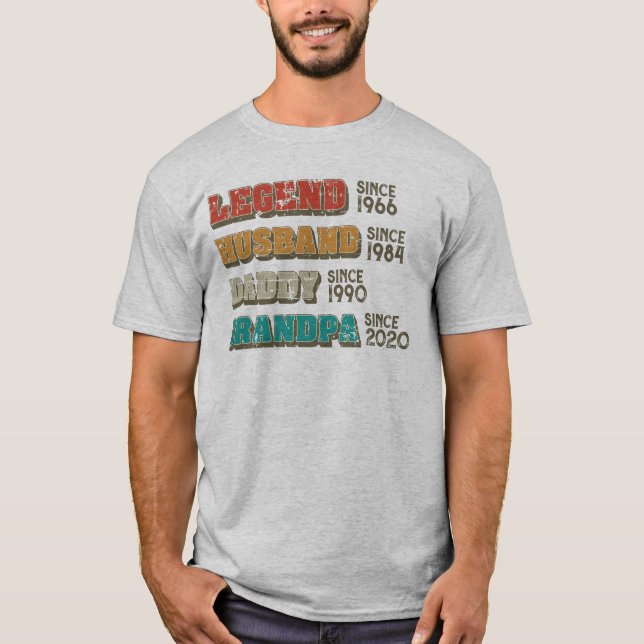 Legend Husband Daddy Grandpa maßgeschneidert T-Shirt (Vorderseite)