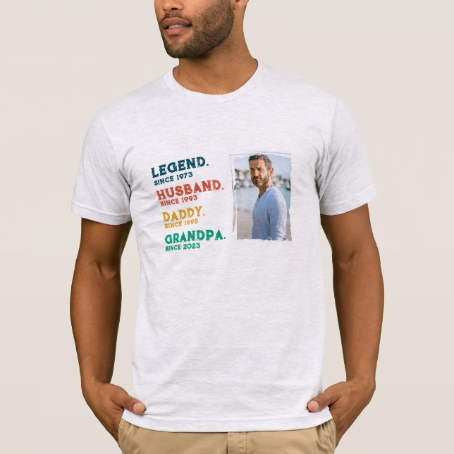 Legend Husband Daddy Grandpa Personalisierter T -  T-Shirt (Vorderseite)