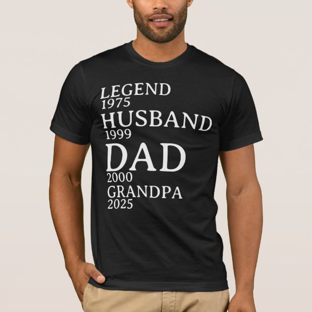 Legend Husband Vater Opa Personalisierten Jahre T-Shirt (Vorderseite)