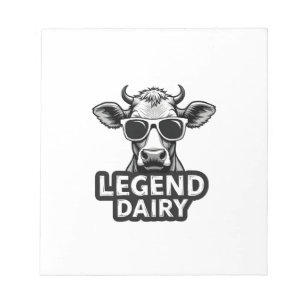 Legend Milchprodukte Lustiger Bauer Kuh Bauer Pun Notizblock