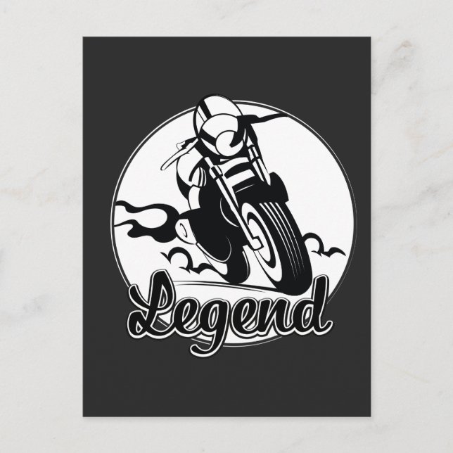 Legend Motorrad-T - Shirt Postkarte (Vorderseite)