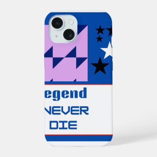Legend Never Die Bold Typography Motivational Desi iPhone 15 Hülle