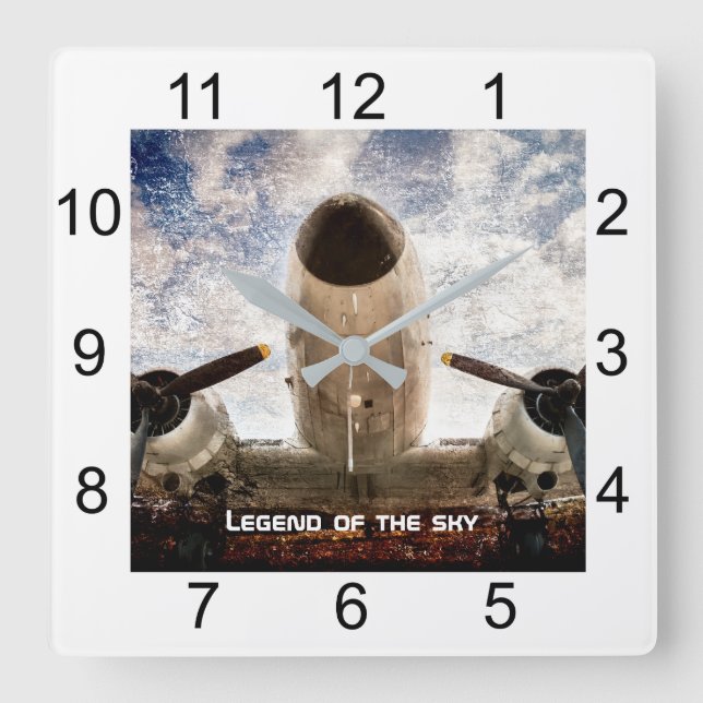 Legend of the sky customizable quadratische wanduhr (Vorderseite)