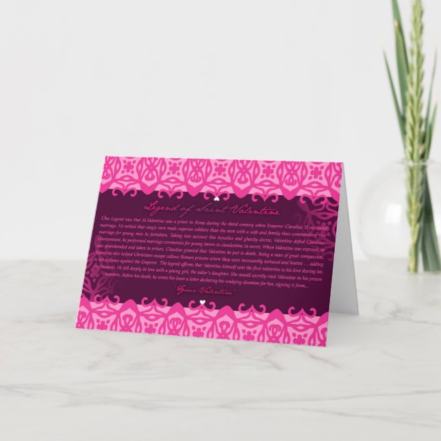LEGEND OF VALENTINE FEIERTAGSKARTE (Vorderseite)
