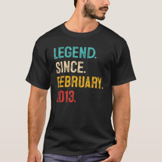 Legend Seit Februar 2013 10th Bday Geschenke 10 Ja T-Shirt