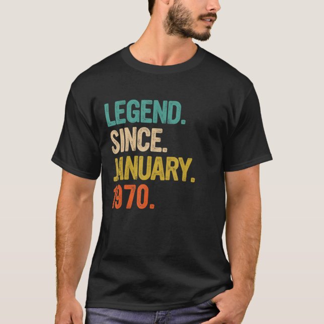 Legend Seit Januar 1970 53 Jahre alt 53. Geburt T-Shirt (Vorderseite)