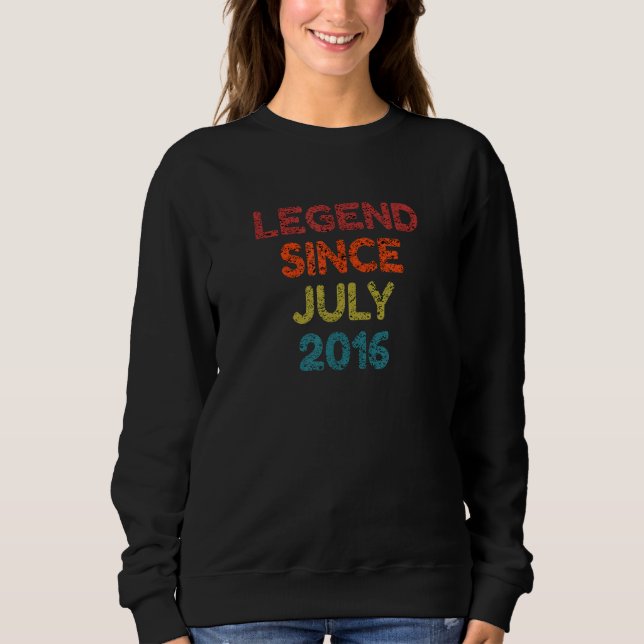 Legend seit Juli 2016 Retro Birthday Sweatshirt (Vorderseite)