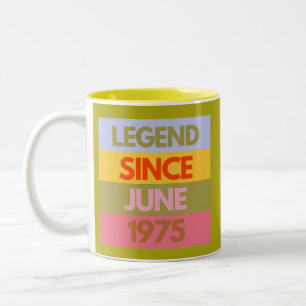 Legend seit JUNE 1975 50. Geburtstagsgeschenk 50 J Zweifarbige Tasse