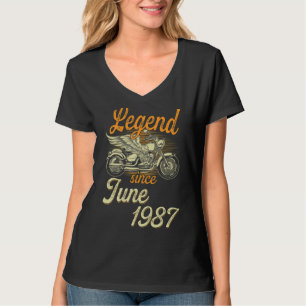 Legend Seit Juni 1987 Alter 35. Geburtstag Motorra T-Shirt
