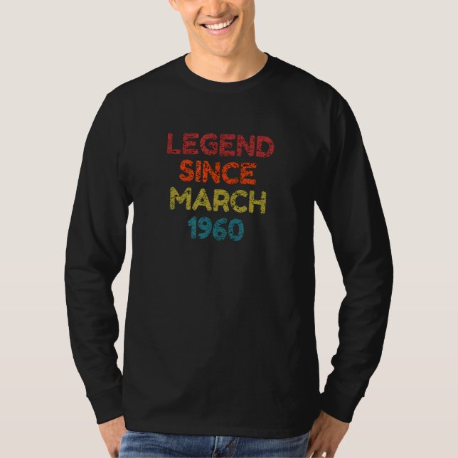 Legend seit März 1960 Retro Geburtstag T-Shirt (Vorderseite)