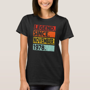 Legend Seit November 1978 44. Geburtstag Vintag Y T-Shirt
