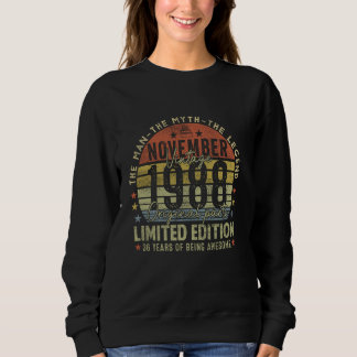 Legend Seit November 1988 Retro 36. Geburtstagsmad Sweatshirt