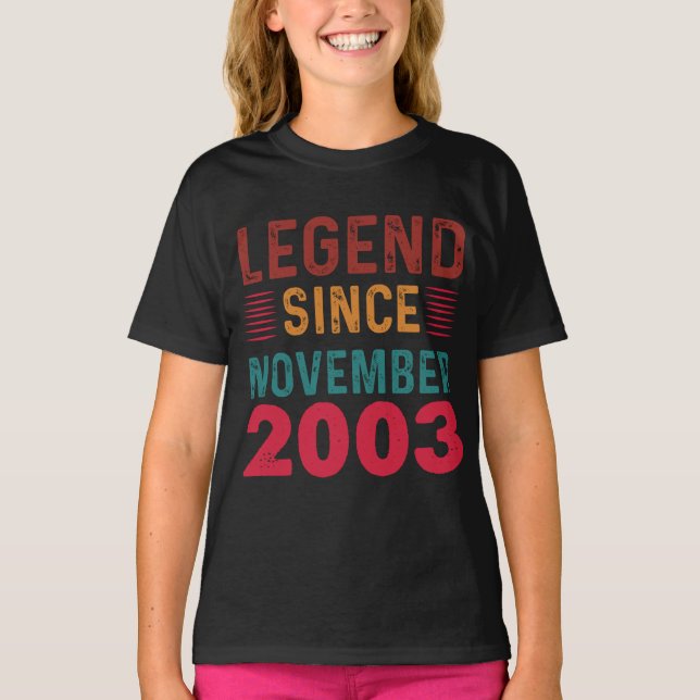 Legend Seit November 2003 Vintager Geburtstag T-Shirt (Vorderseite)