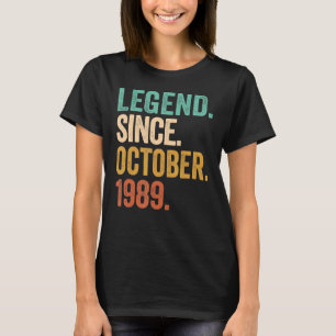 Legend Seit Oktober 1989 33 Jahre alt 33. Geburtst T-Shirt