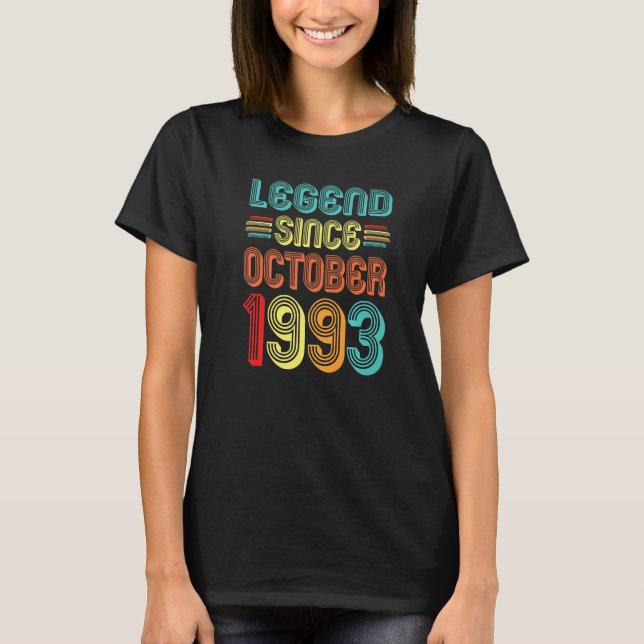 Legend seit Oktober 1993 Retro 29 Jahre alt 29. T-Shirt (Vorderseite)
