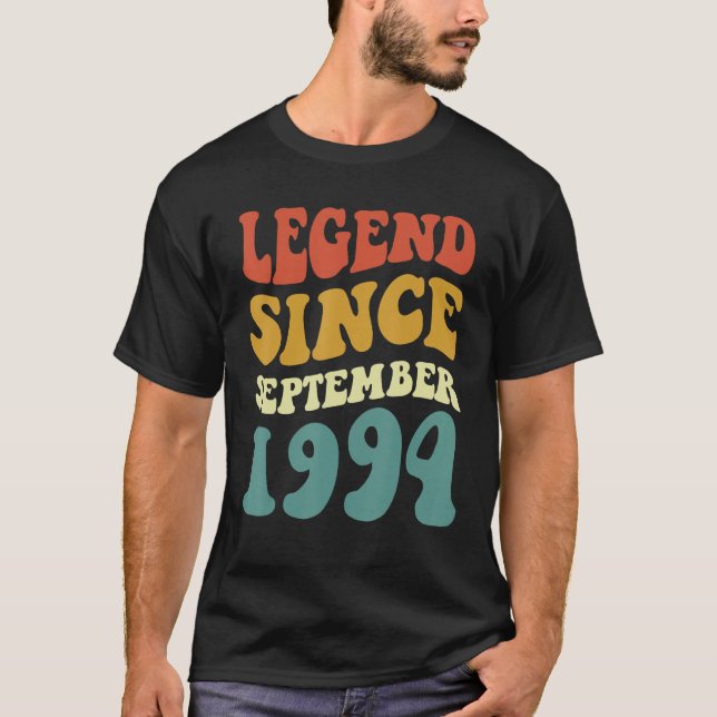 Legend Seit September 1994 Retro Groovy 28 Jahr O T-Shirt (Vorderseite)