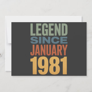Legend Since January 1981 Retro Birthday Classic Magneteinladung