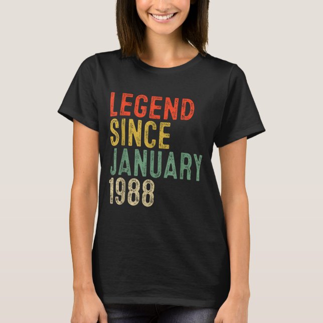 Legend Since January 1988 38th Birthday 38 Year Ol T-Shirt (Vorderseite)