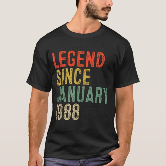 Legend Since January 1988 38th Birthday 38 Year Ol T-Shirt (Vorderseite)