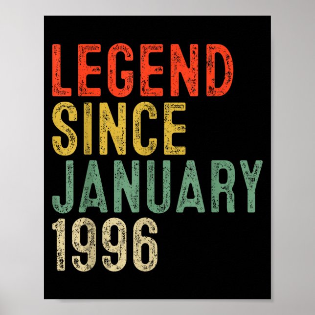 Legend Since January 1996 30th Birthday 30 Year Ol Poster (Vorne)