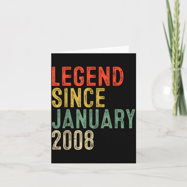 Legend Since January 2008 18th Birthday 18 Year Ol Karte (Vorderseite)