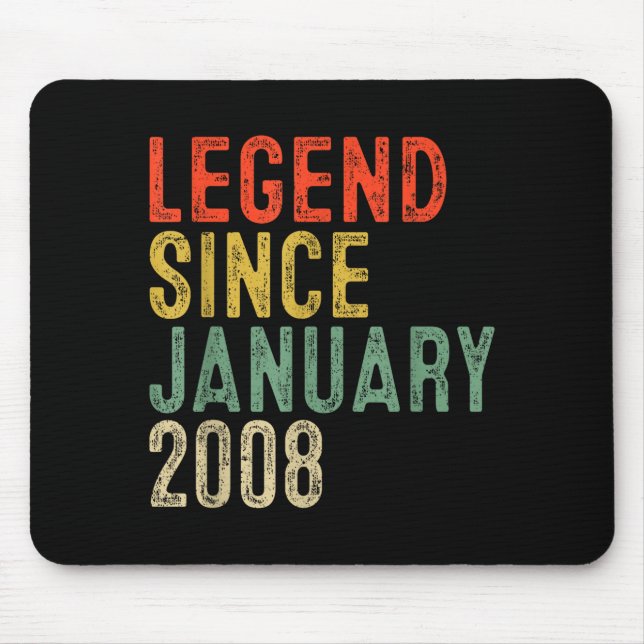 Legend Since January 2008 18th Birthday 18 Year Ol Mousepad (Vorne)