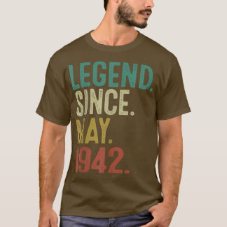 Legend Since May 1942 Vintage 80th Birthday 80 Yea T-Shirt