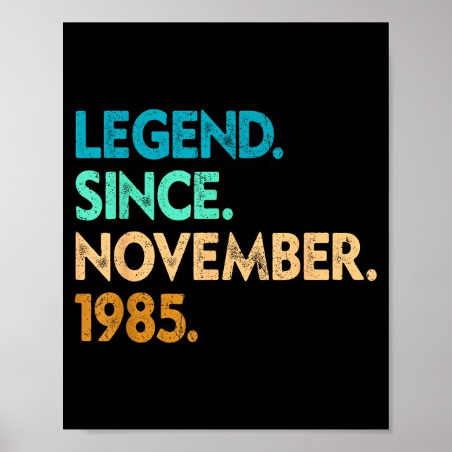 Legend Since November 1985 Apparel  Poster (Vorne)