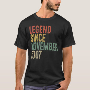 Legend Since November 2007 14th Birthday 14 Year T-Shirt