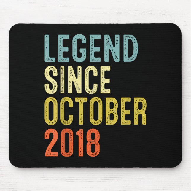 Legend Since October 2018 7th Birthday 7 Year Old  Mousepad (Vorne)