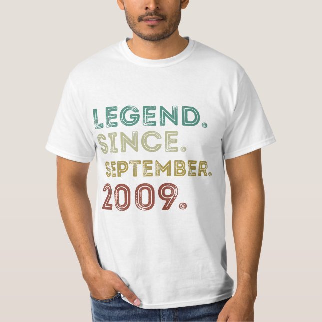 LEGEND SINCE SEPTEMBER 2009-12th Birthday 12 Years T-Shirt (Vorderseite)