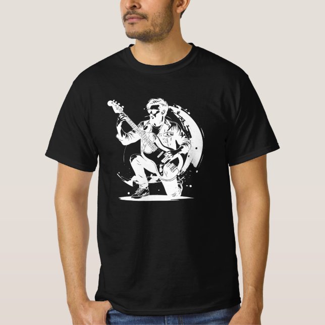 Legend Symbol of Rock and Roll Bass player SVG T-Shirt (Vorderseite)