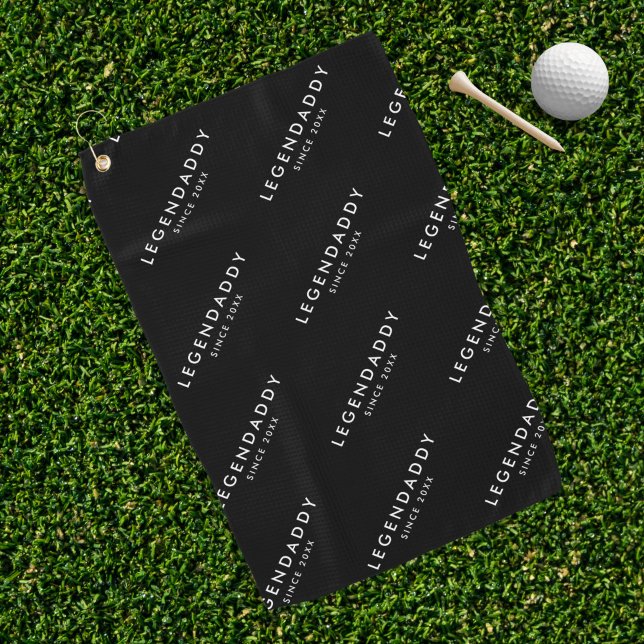 Legendaddy für legendäre Vater, einfach minimalist Golfhandtuch (golf towel for dad. Legendaddy gift idea)