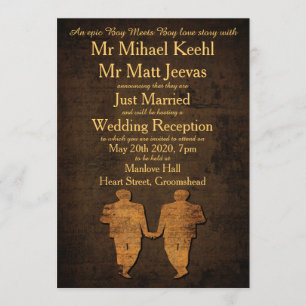 Légendaire Amour Gay Mariage Réception Invitation