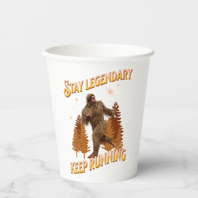 Legendär bleibe, Behaltend Funny Bigfoot Pappbecher (Vorderseite)