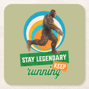 Legendär bleibe, Behaltend Funny Bigfoot Rechteckiger Pappuntersetzer