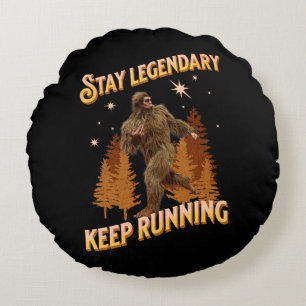 Legendär bleibe, Behaltend Funny Bigfoot Rundes Kissen