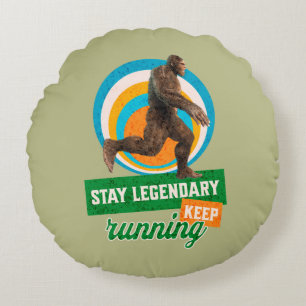 Legendär bleibe, Behaltend Funny Bigfoot Rundes Kissen