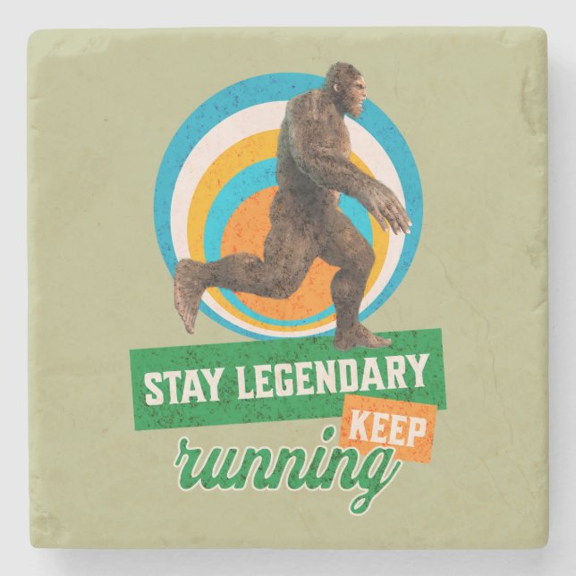 Legendär bleibe, Behaltend Funny Bigfoot Steinuntersetzer (Vorderseite)