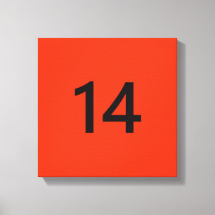Legendär Nr. 14 in Orange und Schwarz Leinwanddruck