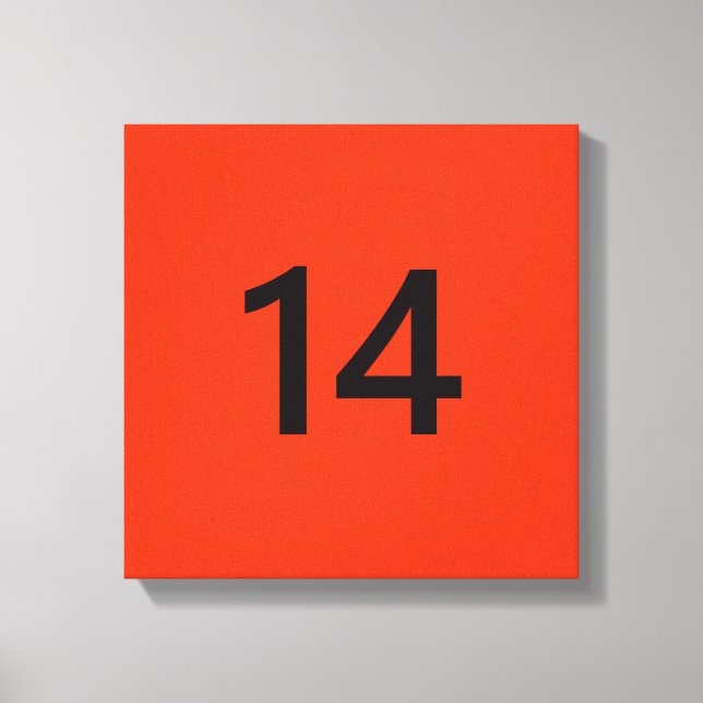 Legendär Nr. 14 in Orange und Schwarz Leinwanddruck (Vorderseite)