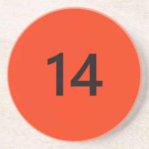 Legendär Nr. 14 in Orange und Schwarz Sandstein Untersetzer