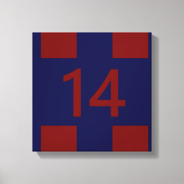 Legendär Nr. 14 in rot und blau Leinwanddruck