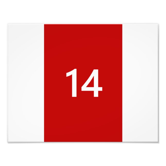 Legendär Nr. 14 in rot und weiß Fotodruck (Vorne)